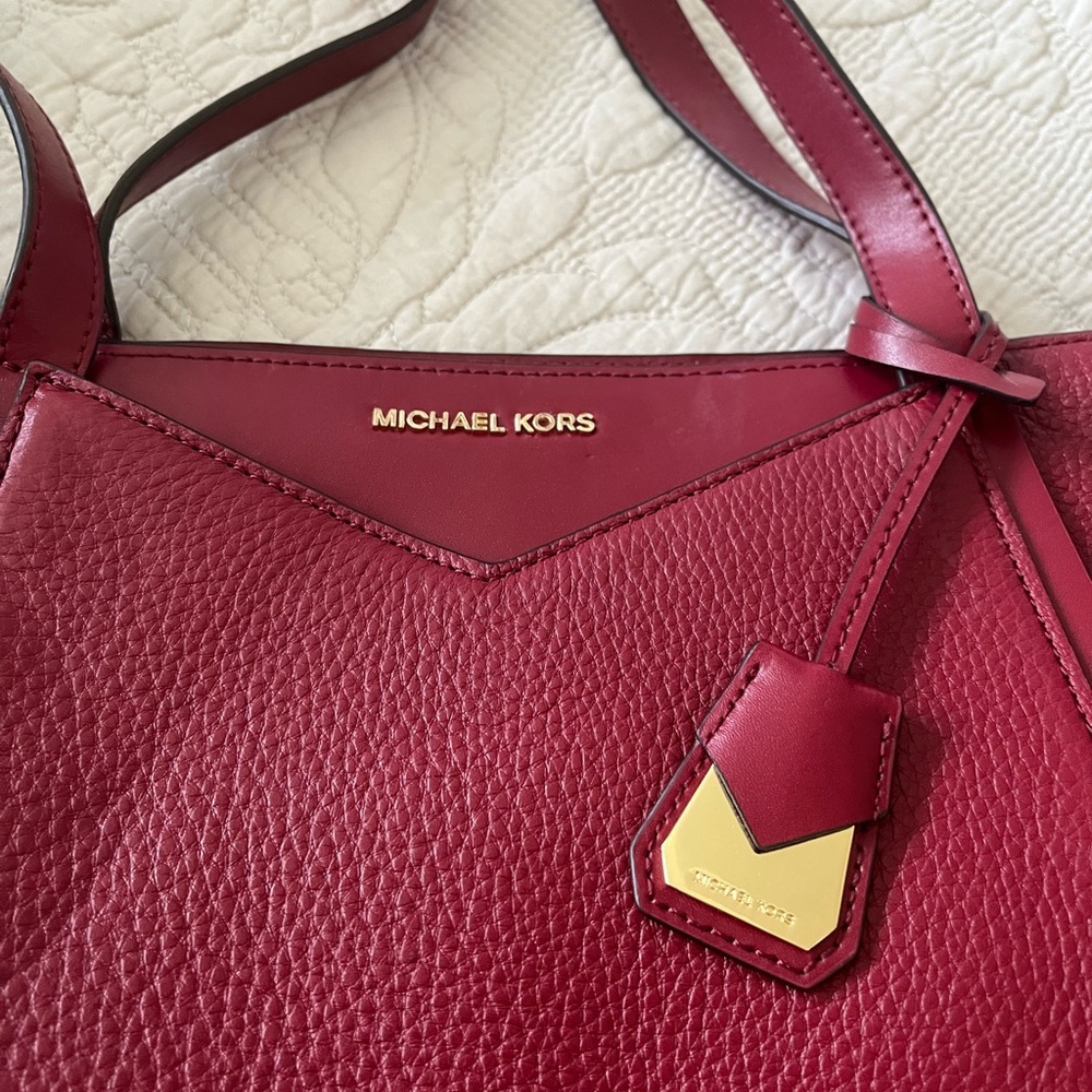 Michael Kors Burgundy Leather Shoulder Bag